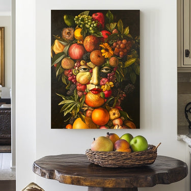 Woman with Fruit on Head Painting